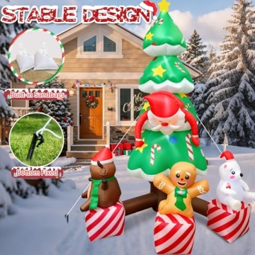 GIGLIM Inflatable Christmas Tree 8FT Christmas Yard Decor