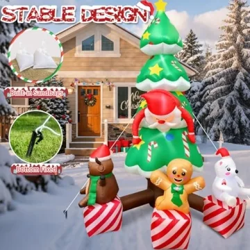 GIGLIM Inflatable Christmas Tree 8FT Christmas Yard Decor