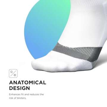 Feetures Elite Light Cushion Quarter Solid - Sport Sock with Targeted Compression - White, S (1 Pair)