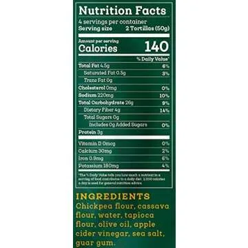 Siete Chickpea Flour Tortillas | Gluten Free | Grain Free | Vegan | 8 Tortillas Per Pack (Pack of 6)