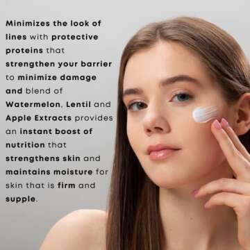 Georgette Klinger Line Solution Moisturizer - Protein Packed Anti-Aging Face Cream with Watermelon & Apple - Reduce the Appearance of Wrinkles, Enhance Firmness, and Preserve Hydration - 1.7 oz