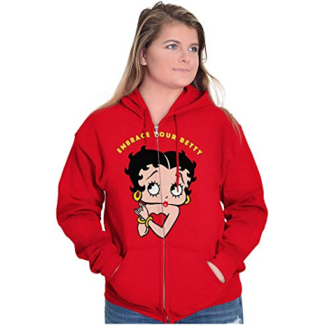Buy Brisco Brands Betty Boop Women's Red Zip Hoodie