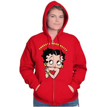 Buy Brisco Brands Betty Boop Women's Red Zip Hoodie