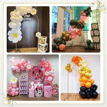 7.2Ft Wedding Arch Backdrop Stand Square Gold Metal Balloon Arch for Ceremony Birthday,Party,Friends Gathering,Christmas,Garden Decoration