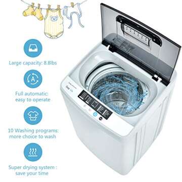 COSTWAY 2-in-1 Portable Washing Machine for Easy Laundry