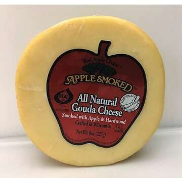 Red Apple Smoked Cheese - Gouda (8 Ounce) - Enjoy the Rich Flavor of Smoked Gouda!