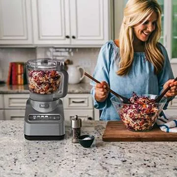 Ninja Professional Plus Food Processor 1000-Peak-Watts with Auto-iQ Preset Programs Chop Puree Dough Slice Shred with a 9-Cup Capacity and a Silver Stainless Finish (BN601C) - Canadian Version