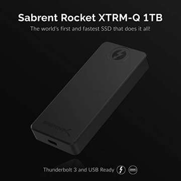 SABRENT Rocket XTRM-Q 1TB USB 3.2 / Thunderbolt 3 External SSD (SB-XTMQ-1TB)