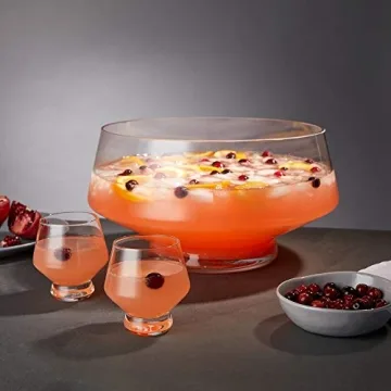 Elegant Viski Glass Punch Bowl for Parties & Gatherings