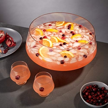 Elegant Viski Glass Punch Bowl for Parties & Gatherings
