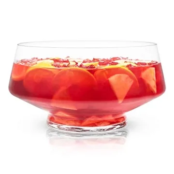 Elegant Viski Glass Punch Bowl for Parties & Gatherings