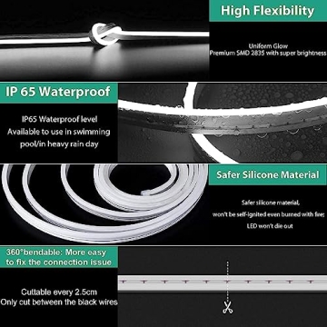 Lamomo 16.4ft LED Neon Rope Light for Home Decor