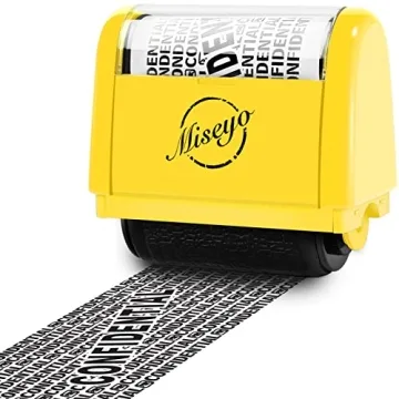 Miseyo Wide Roller Stamp Identity Theft Stamp 1.5 Inch for Privacy Protection - Yellow