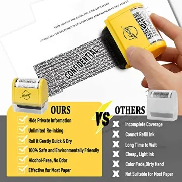 Miseyo Wide Roller Stamp for Identity Protection - Yellow