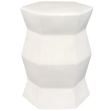 Sunnydaze Moderno Hexagon Ceramic Garden Stool Side Table for Indoor and Outdoor Use