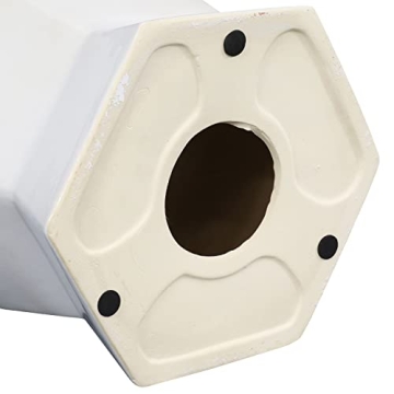 Sunnydaze Moderno Hexagon Ceramic Garden Stool - Stylish & Versatile