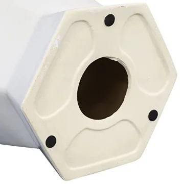 Sunnydaze Moderno Hexagon Ceramic Garden Stool - Stylish & Versatile