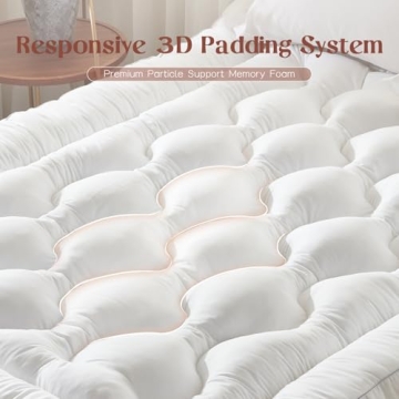 Decroom 4 Inch Memory Foam Mattress Topper Queen Size, Filled with Breathable Memory Foam Pillow Topper, Soft Fluffy Supportive Bed Mattress Pad for Back Pain Relief, 80x60x4 Inch