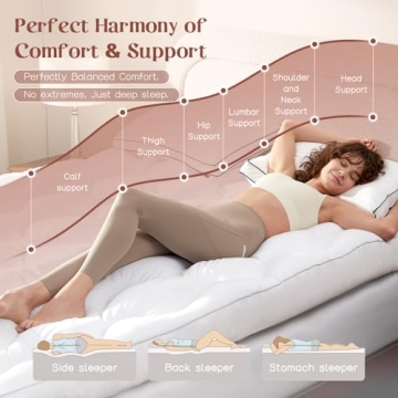 Decroom 4 Inch Memory Foam Mattress Topper Queen Size, Filled with Breathable Memory Foam Pillow Topper, Soft Fluffy Supportive Bed Mattress Pad for Back Pain Relief, 80x60x4 Inch