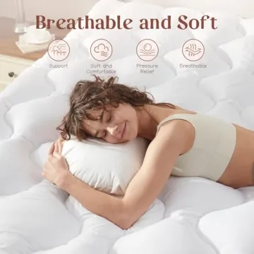 Decroom 4 Inch Memory Foam Mattress Topper Queen Size, Filled with Breathable Memory Foam Pillow Topper, Soft Fluffy Supportive Bed Mattress Pad for Back Pain Relief, 80x60x4 Inch