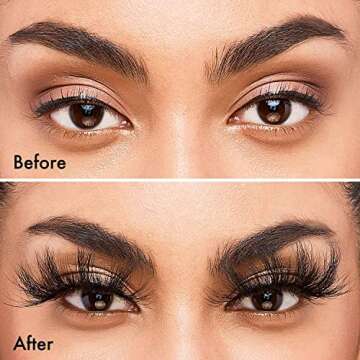i•ENVY False Eyelashes Real Mink Lashes Dramatic Long Eyelashes (Peach Echo)