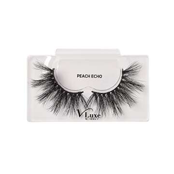 i•ENVY False Eyelashes Real Mink Lashes Dramatic Long Eyelashes (Peach Echo)