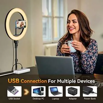 TODI 12" Ring Light with 63" extendable Tripod Stand, Selfie Ring Light with Phone Holder and Wireless Remote, 2-in-1 Dimmable LED Ring Light and Selfie Stick for Makeup, Live Stream, Photography