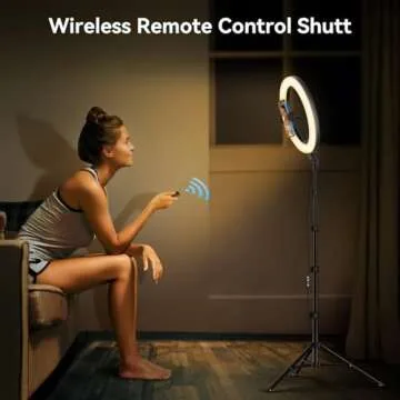 TODI 12" Ring Light with 63" extendable Tripod Stand, Selfie Ring Light with Phone Holder and Wireless Remote, 2-in-1 Dimmable LED Ring Light and Selfie Stick for Makeup, Live Stream, Photography