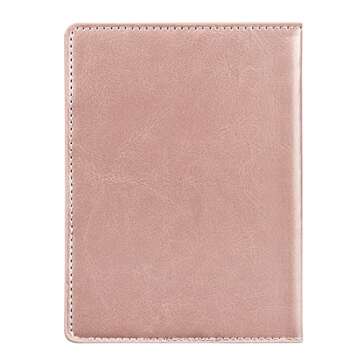 Cynure Leather Passport Cover CDC Vaccine Card Holder Combo Men & Women Travel Passport Case, rose gold