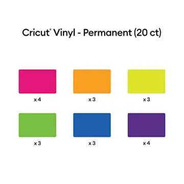 Cricut Permanent Vinyl Sampler - 20 Colorful Sheets
