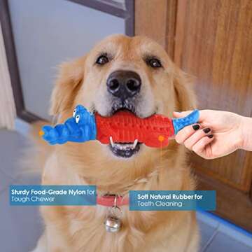 petizer Dog Toys for Aggressive Chewers, Non Squeak Dog Chew Toys, Indestructible Dog Toys, Dog Teet...