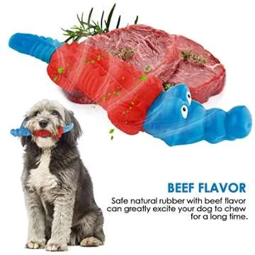 petizer Dog Toys for Aggressive Chewers, Non Squeak Dog Chew Toys, Indestructible Dog Toys, Dog Teething Toys Made with Nylon and Rubber for Small/Medium/Large Dogs, Red and Blue Alligator