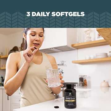 Ancient Nutrition Ancient Omegas Whole Body - ALA, DHA, EPA, ETA from Wild Caught Fish - 90 Capsules