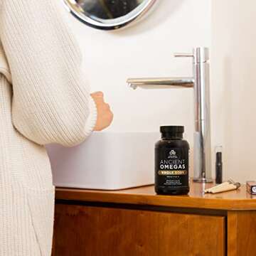 Ancient Nutrition Ancient Omegas Whole Body - ALA, DHA, EPA, ETA from Wild Caught Fish - 90 Capsules