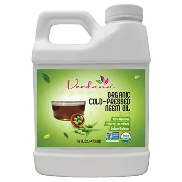 Verdana Organic Cold Pressed Pure Neem Oil - 16 Fl Oz - Non GMO - Unrefined - 100% Neem Oil, Nothing...