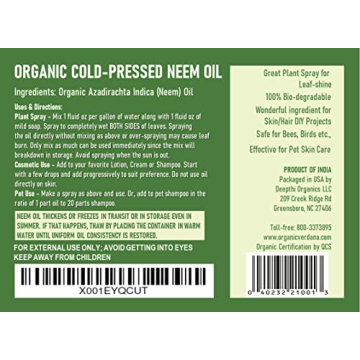 Organic Cold Pressed Neem Oil for Skincare and Gardening
