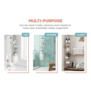 Zenna Home Shower Caddy with 4 Adjustable Shelves