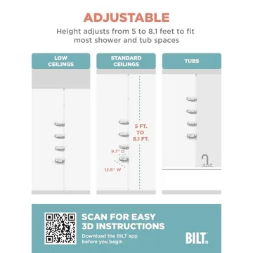 Zenna Home Shower Caddy with 4 Adjustable Shelves