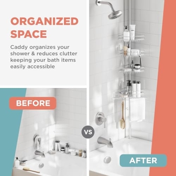 Zenna Home Shower Caddy with 4 Adjustable Shelves