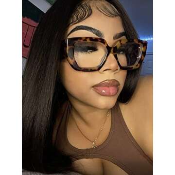 AIEYEZO Thick Frame Blue Light Glasses Men Women, Fashion Square Computer Eyeglass Anti Eyestrain & ...