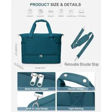 Weekender Bags for Women, Travel Duffel with Shoe Compartment USB Charging, Carry On Gym Duffle Bag ...