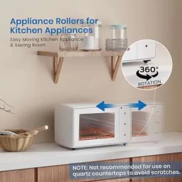 Self Adhesive Caster Wheels, Appliance Rollers for Kitchen Appliances, 360° Swivel Mini Universal Wheel Roller Casters, Sticky Pulley for Trash Can, Storage Box, Small Furniture (8, Black-Swivel)