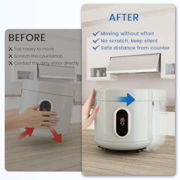 Self Adhesive Caster Wheels, Appliance Rollers for Kitchen Appliances, 360° Swivel Mini Universal Wheel Roller Casters, Sticky Pulley for Trash Can, Storage Box, Small Furniture (8, Black-Swivel)