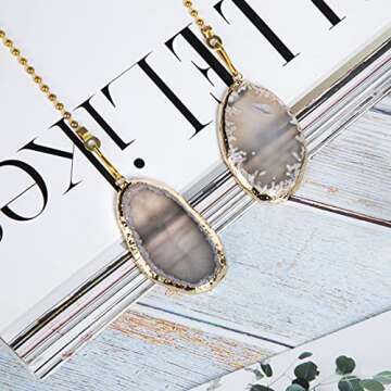PASBAS Natural Agate Pull Chains for Ceiling Fans