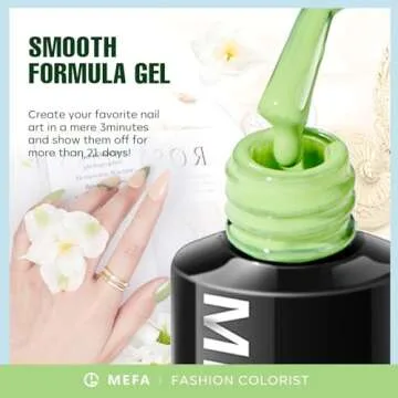 MEFA Green Gel Nail Polish Set 6 Colors, Sage Green Mist Blue Light Grey Dark Olive Shades Earth Tone Gel Polish Matcha Avocado Soak Off Nail Art Design Home Manicure Kit Gifts St. Patrick's Day