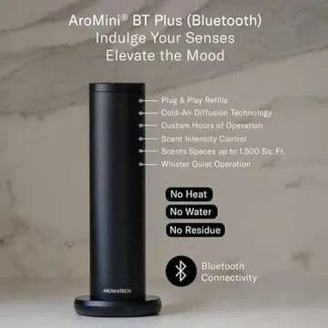 AromaTech New AroMini BT Plus Scent Diffuser w/Bluetooth – Cold-Air Diffusion Scent Machine for Ho...