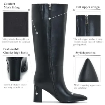 Stylish Aizhenzm Wide Calf Knee High Boots for Women