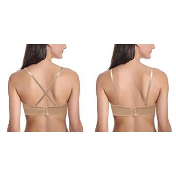 Vogue's Secret Women Convertible Strapless Underwire Bra Thick Padded Push Up T-Shirt Multiway Bras, Nude, 34B