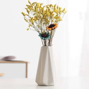 LIZOFER Modern White Small Ceramic Vase Set of 6 for Living Room Bedroom 5.9'' Minimalist Fresh Flower Vases for Home Decor Office Fireplace Centerpieces Nordic Style Gift for Fake Plant 6 Pack