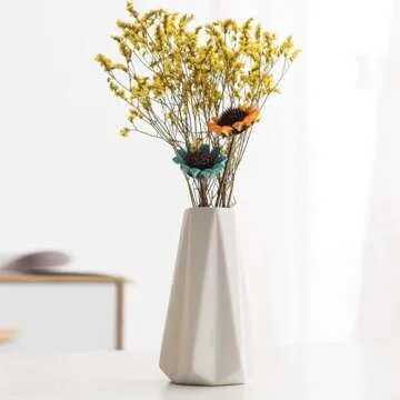 LIZOFER Modern White Small Ceramic Vase Set of 6 for Living Room Bedroom 5.9'' Minimalist Fresh Flower Vases for Home Decor Office Fireplace Centerpieces Nordic Style Gift for Fake Plant 6 Pack